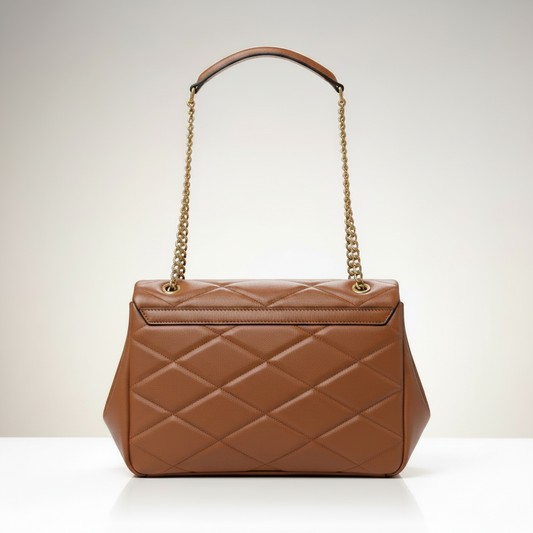 Peanut Butter YSL Leather Shoulder Bag