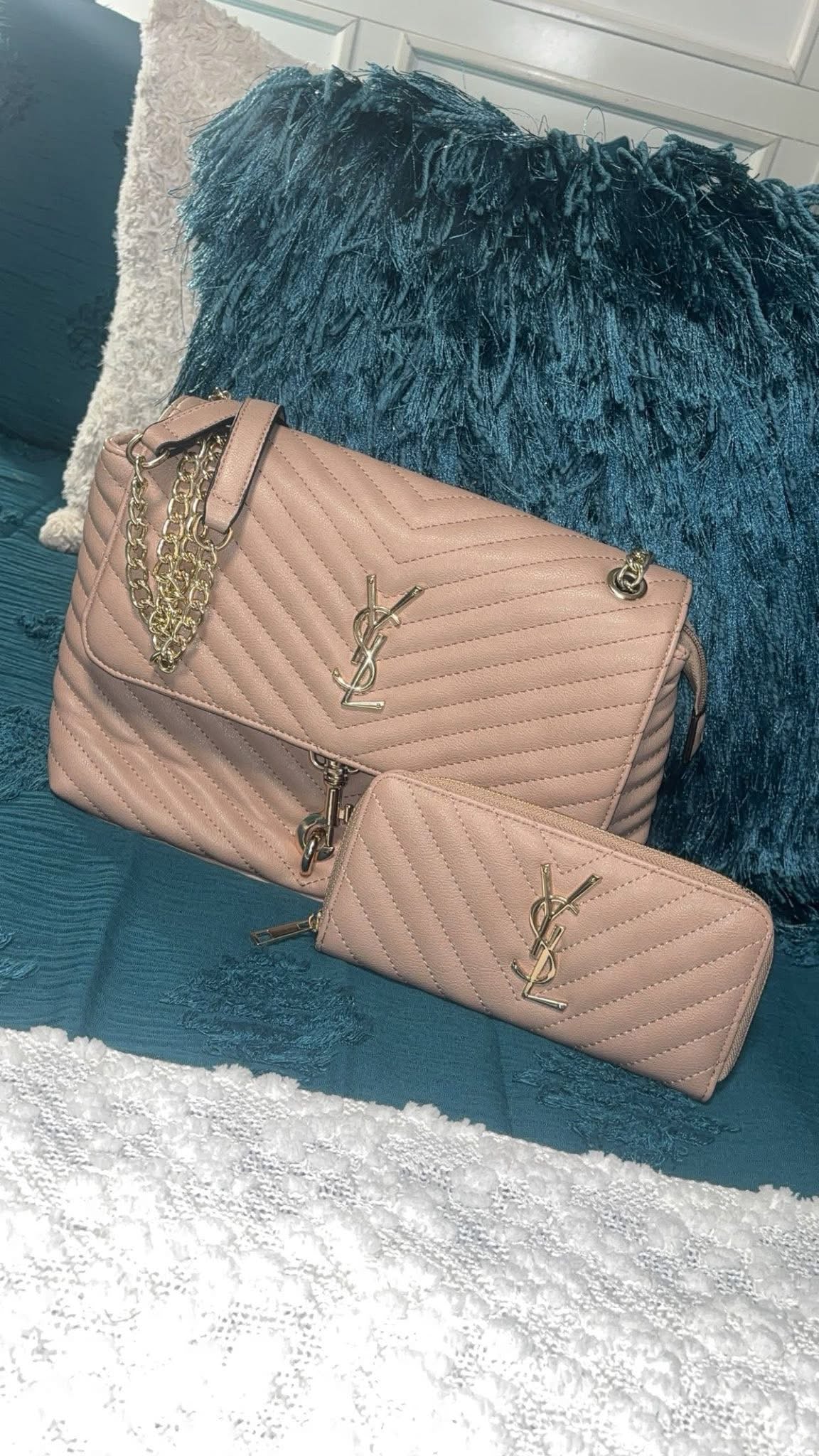 Beige Baddie YSL Shoulderbag Set